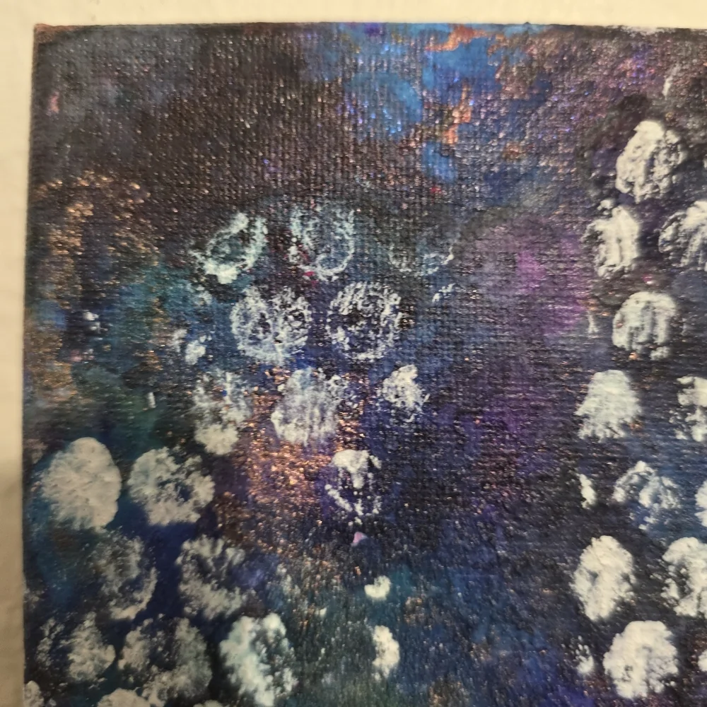 HANDCRAFTED Abstract Painting HANDPAINTED Artwork HANDMADE Wall Art Decor 8"x8" - Picture 4 of 12